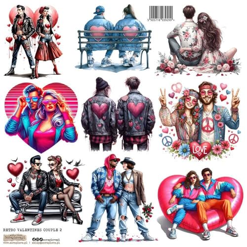 Scrapbooking Papieraufkleber - ScrapLove - Retro Valentines Couple 2 verliebte Paare Scrapbooking Papieraufkleber - ScrapLove - Retro Valentines Couple 2 verliebte Paare von ScrapLove