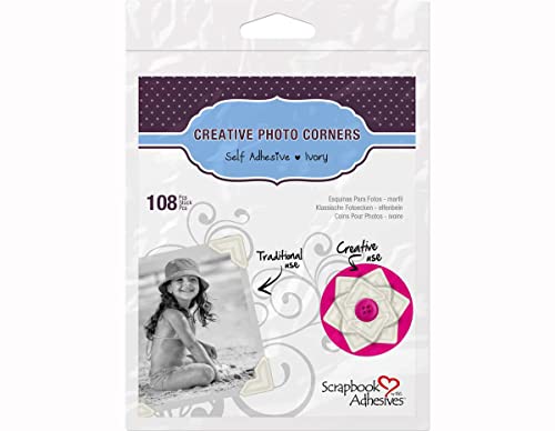 3L Scrapbook-Kleber, selbstklebend, kreative Papierecken, 108 Stück, Elfenbeinfarbe von Scrapbook Adhesives