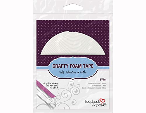 Scrapbook Adhesives Crafty Foam Tape by 3L Schaumband, Weiß, 4M X 10mm von Scrapbook Adhesives