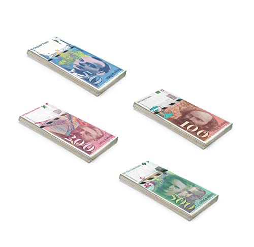 Scratch Cash Bundle ₣ Franchi Money to Play - 4 Bestechungsgelder 25 x 50, 100, 200 und 500 (Reale Größe) von Scratch Lover