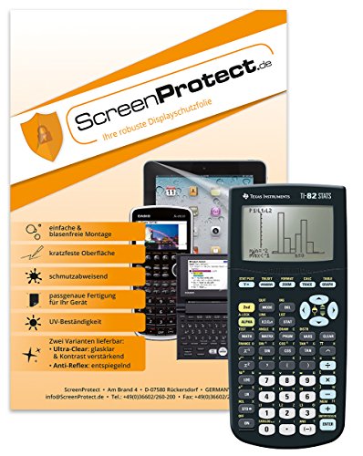 ScreenProtect Displayschutzfolie AntiReflex für für TI-82 STATS mit Rakel und Microfasertuch von ScreenProtect