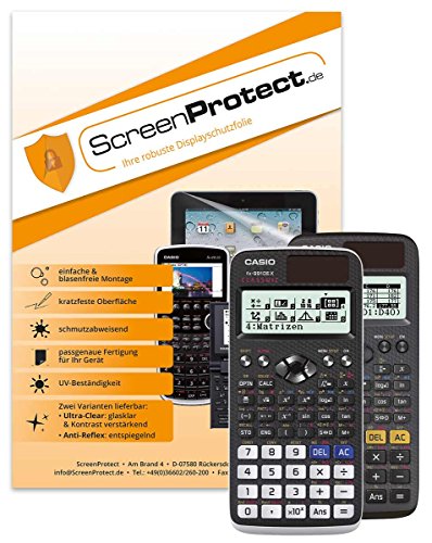 ScreenProtect Displayschutzfolie UltraClear für FX-87/FX-991/FX-82 DE X mit Rakel und Microfasertuch, SP CS FX87/991DEX UC von ScreenProtect