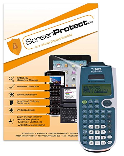 ScreenProtect Displayschutzfolie UltraClear für TI-30 XS MV & TI-30 XB MV mit Rakel und Microfasertuch von ScreenProtect