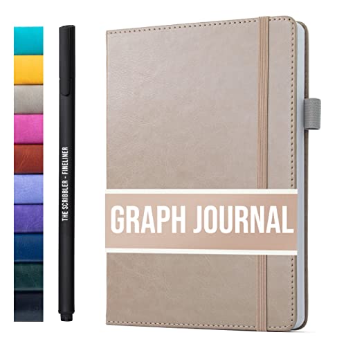 Notizbuch a5 kariert for writing | 200 Seiten, 120 g/m² dickes Papier mit Haftnotizen, Stifthalter, Gummiband, (V)-Leder-Hardcover | Scribbles That Matter notizbuch kariert, 5,75 x 8,2 Zoll von Scribbles That Matter