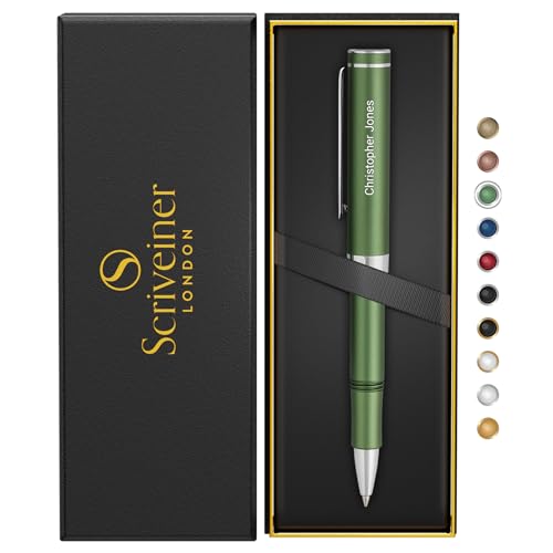 Scriveiner Personalisierte Grüne Rollerball EDC Pen, Stunning Pocket Pen mit Chrom-Finish, Bestes Kugelschreiber-Geschenk, Bestes Rollerball-Geschenkset mit Gravur, Individuelle Namensgravur Scriveiner Personalisierte Grüne Rollerball EDC Pen, Stunning Pocket Pen mit Chrom-Finish, Bestes Kugelschreiber-Geschenk, Bestes Rollerball-Geschenkset mit Gravur, Individuelle Namensgravur von Scriveiner