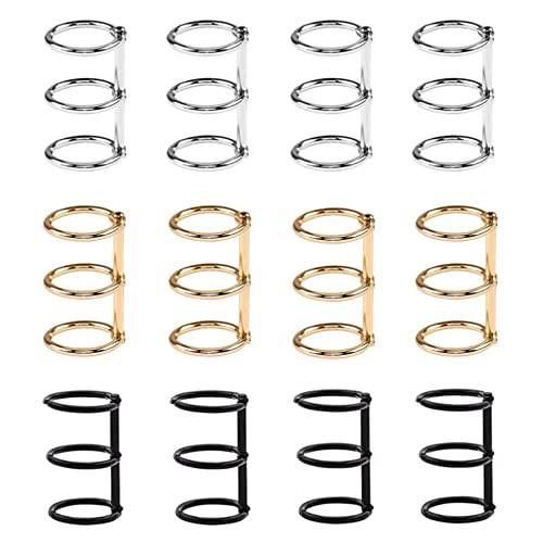 Sctmda 12-teiliger 3-Ringe Buchringe Metall Buchbinder 25mm Buchring Loseblatt Ringbuch Metall Lose Blatt Buch Ringe Loseblattbinder für Notebook DIY Bücher Schwarz, Silber, Gold Sctmda 12-teiliger 3-Ringe Buchringe Metall Buchbinder 25mm Buchring Loseblatt Ringbuch Metall Lose Blatt Buch Ringe Loseblattbinder für Notebook DIY Bücher Schwarz, Silber, Gold von Sctmda