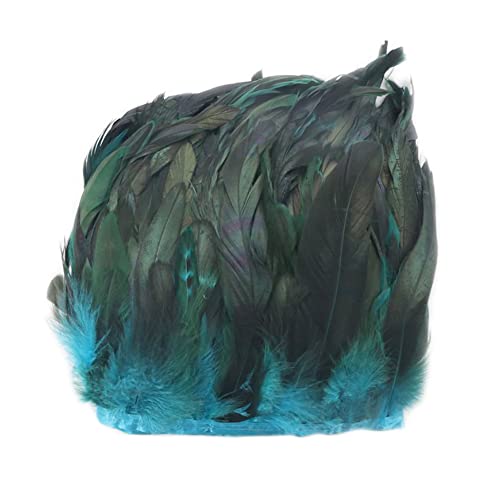 Sctmda Hahn Feder Fringe Trim 2m Federborte mit Fransen Federn Fringe Trim Feather Trimming Ribbon Feather Trim Feather Hahn Federborte Feather Fringe Trim Feder-Fransen-Borte von Sctmda