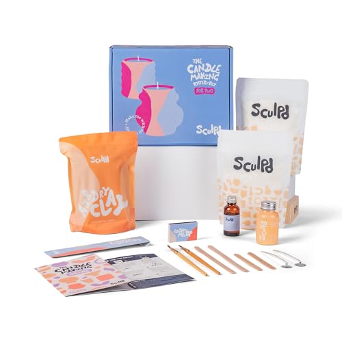 Sculpd Töpferei-Kit zur Kerzenherstellung mit lufttrocknendem Ton | Anfänger Starter-Kit zur Kerzenherstellung für Erwachsene mit Öko-Soja-Wachs, Duftöl, Lack, Werkzeugen und Anleitung Sculpd Töpferei-Kit zur Kerzenherstellung mit lufttrocknendem Ton | Anfänger Starter-Kit zur Kerzenherstellung für Erwachsene mit Öko-Soja-Wachs, Duftöl, Lack, Werkzeugen und Anleitung von Sculpd