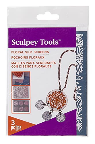 Sculpey AS2003 Siebdruck-Set, Blumenmuster, Floral, c1 von Sculpey