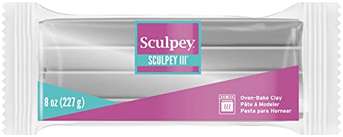 Sculpey III® Polymer-Ofen-Backton, Perle, ungiftig, 237 ml, ideal für Modellierung, Modellierung, Urlaub, Heimwerken, gemischte Medien und Schulprojekte. Perfekt für Kinder und Anfänger. von Sculpey
