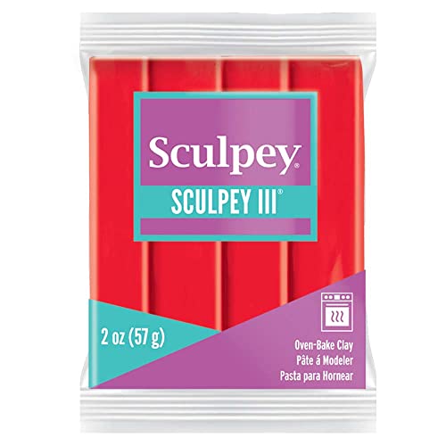 polyform Sculpey III, Modelliermasse, 56 g, Farbe: „Buried Treasure“, Hot Red, Hot Red polyform Sculpey III, Modelliermasse, 56 g, Farbe: „Buried Treasure“, Hot Red, Hot Red von Sculpey