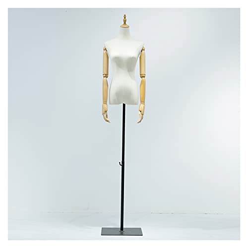SdaryWare Mannequin-Körpertorso weiblich, Leinenstoff, verstellbar, Halbmaßstab, Gliederpuppe, Körper, Schneiderpuppe mit Holzarm für die Präsentation von Brautkleidern, 2 Stile B,Square-M von SdaryWare