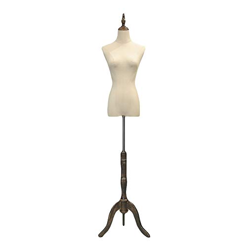 SdaryWare Mannequin Weibliche Puppen Torso Körper Büsten, Kleidung Schmuck Display, Schaufenster Dummy Modell Schneiderpuppe, Einstellbare Höhe,Brown-M von SdaryWare