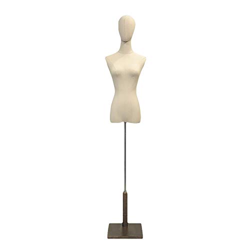 SdaryWare Mannequin Weibliche Puppen Torso Körper Büsten Dummy Modell Schneiderpuppe, Schaufenster Kleidung Schmuck Display, Einstellbare Höhe,Brown-S von SdaryWare