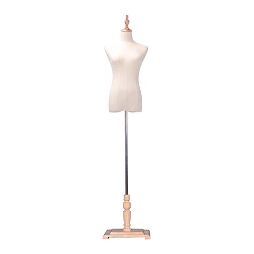 SdaryWare Mannequin Weibliche Puppen Torso Schneiderpuppe, Schaufenster Körper Büsten Dummy-Modell, Kleidung Schmuck Display, Einstellbare Höhe,Wood Color-S von SdaryWare