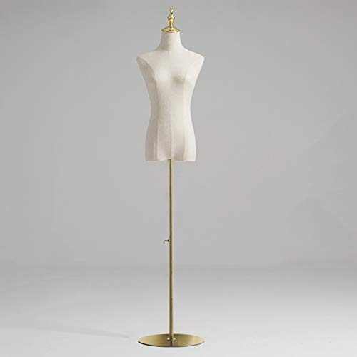 SdaryWare Schaufensterpuppe Schaufensterpuppe Nähkleid Formen & Schaufensterpuppen, weibliche Schaufensterpuppe Körper Torso verstellbare Puppen Kleid für Einzelhandel Kleidung Dis,S-Gold/Round von SdaryWare
