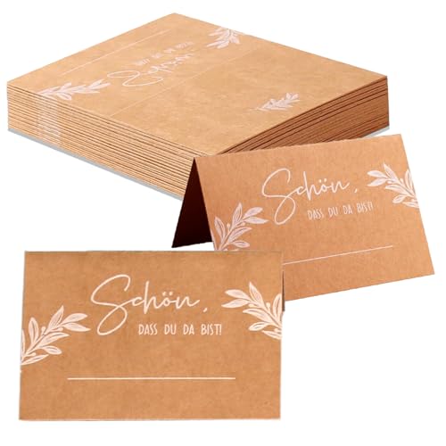 Sdhgerh 50 Stück Kraftpapier Tischkarten Namenskarten Schön Dass Du Da Bist Namensschilder zum Selbst Platzkarten für Hochzeit Geburtstag Konfirmation Kommunion Taufe Feier 110x85mm Sdhgerh 50 Stück Kraftpapier Tischkarten Namenskarten Schön Dass Du Da Bist Namensschilder zum Selbst Platzkarten für Hochzeit Geburtstag Konfirmation Kommunion Taufe Feier 110x85mm von Sdhgerh
