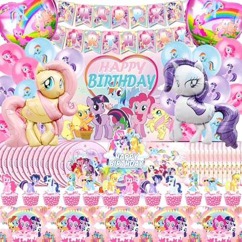 80 Stück Geburtstagsdeko Pony, Pony-Ballon, Pony, Pony-Ballon, Geburtstags-Set, Little, Pony-Ballon, Dekoration für Pony, Pony, Pony-Tischdecke 80 Stück Geburtstagsdeko Pony, Pony-Ballon, Pony, Pony-Ballon, Geburtstags-Set, Little, Pony-Ballon, Dekoration für Pony, Pony, Pony-Tischdecke von Sdjuifsd