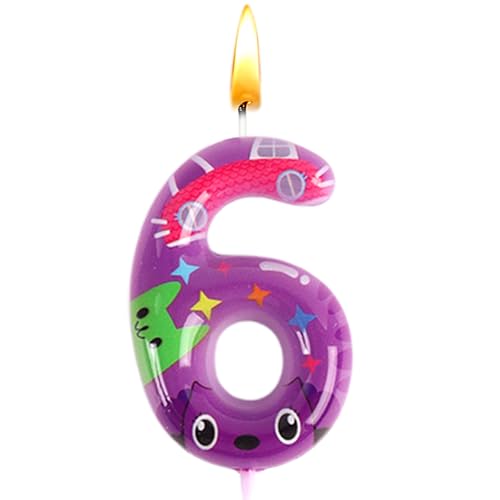 Gabby Kerzen Zahlen 6, Gabby Geburtstags Kerze, Gabby Geburtstagsdeko, Kuchen Dekoration, Party Kerzen, Cake Topper, Partyzubehör, Lila, Mädchen, Thema Partys, Jubiläumsfeiern, Hochzeiten von Sdjuifsd
