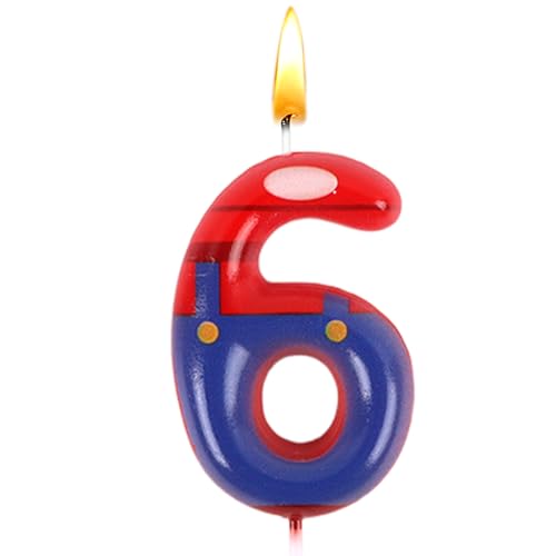 Mari Geburtstagskerzen, Geburtstagsdeko 6 Jahre, Kerze Nummer 6, Deko Geburtstags Kerzen, Kerze Kuchen, Themenkerzen, Geburtstagsdekoration, für Kinder Geburtstag Party, Baby Shower von Sdjuifsd