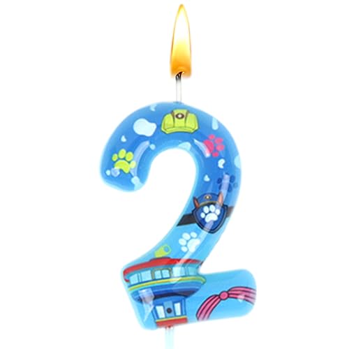 Paw Dog Kerzen Nummer 2, Paw Dog Kerzen Geburtstag, Kuchen Deko Kerzen, 2th Geburtstagskerzen, Cake Topper, Geburtstag Dekoration, Jungen und Mädchen, Partyzubehör, Jubiläum, Hochzeitsfeier von Sdjuifsd