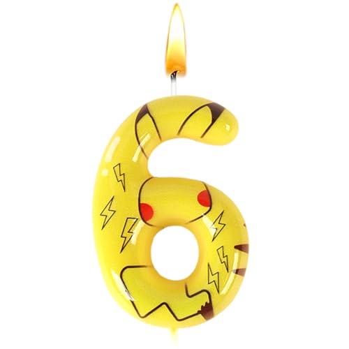 Pika Geburtstagsdeko, Kerze Nummer 6, Deko Geburtstagskerzen, Kerzen Geburtstags, Kerze Kuchen, Partykerzen, Themen Kerzen, Gelbe, Geburtstagsdekoration, Babypartys, Hochzeitsjubiläen Pika Geburtstagsdeko, Kerze Nummer 6, Deko Geburtstagskerzen, Kerzen Geburtstags, Kerze Kuchen, Partykerzen, Themen Kerzen, Gelbe, Geburtstagsdekoration, Babypartys, Hochzeitsjubiläen von Sdjuifsd