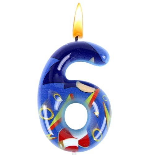 Soni Kerze Nummer 6, Party kerzen, Soni Geburtstag Kerzen, Kuchen Dekoration, Kerzen mit Mustern, Geburtstags Dekoration, Jungen und Mädchen, Jubiläum, Kinder Party, Hochzeitsfeiern von Sdjuifsd
