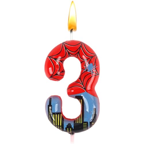 Spider Geburtstagskerzen Zahlen 3, Spider Geburtstagsdeko 3 Jahre, Spider Geburtstag Kerzen, Kuchen Dekoration, Geburtstag Party, 3D Themenkerzen, Jungen Tortendeko, Jubiläum, Babyparty Spider Geburtstagskerzen Zahlen 3, Spider Geburtstagsdeko 3 Jahre, Spider Geburtstag Kerzen, Kuchen Dekoration, Geburtstag Party, 3D Themenkerzen, Jungen Tortendeko, Jubiläum, Babyparty von Sdjuifsd