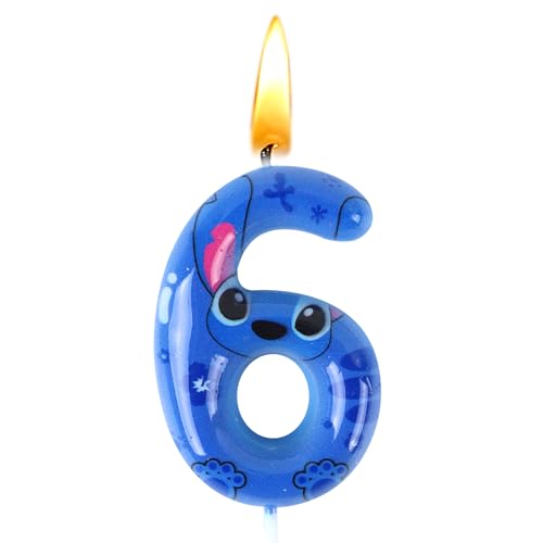 Stitc Geburtstag Kerze 6, Stitc Kerzen Geburtstag, Themen kerzen, Gemusterte Kerzen, Kuchen Dekoration, Geburtstags Dekoration, Jungen und Mädchen, Jubiläum, Geburtstagsfeier, Hochzeitsfeiern von Sdjuifsd