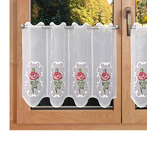 SeGaTeX home fashion Kurzgardine Scheibengardine Rose in Rot Spitzen-Panneau mit echter Plauener Stickerei 40 cm hoch SeGaTeX home fashion Kurzgardine Scheibengardine Rose in Rot Spitzen-Panneau mit echter Plauener Stickerei 40 cm hoch von SeGaTeX home fashion
