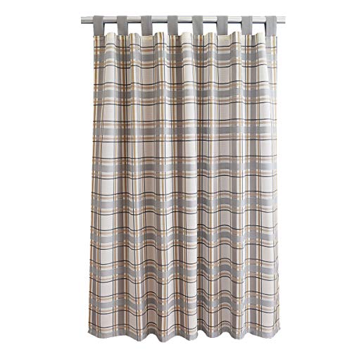 SeGaTeX home fashion Landhaus-Vorhang Hetty grau kariert Deko-Schlaufenschal mit 8 Schlaufen Übergardine Landhausserie Hetty 175 x 130 cm von SeGaTeX home fashion