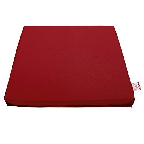 Sitzkissen Hetty in Rot unifarben | 1 Stück einfarbiges Stuhlkissen komplett mit Schaumstoff-Füllung 35 x 38 x 3,5 cm | aus hochwertigem, langlebigem Webstoff | mit Reißverschluss von SeGaTeX home fashion