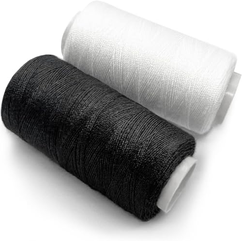 Nähgarn, Schwarz und Weiß, 2 Stück aus Polyester, 2 Spulen à 350 m, Garn zum Nähen für alle Textilien, außer für Arbeiten im Freien, 1 Stück in Schwarz + 1 Stück in Weiß Nähgarn, Schwarz und Weiß, 2 Stück aus Polyester, 2 Spulen à 350 m, Garn zum Nähen für alle Textilien, außer für Arbeiten im Freien, 1 Stück in Schwarz + 1 Stück in Weiß von SeYou