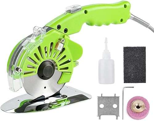 Seababyhouse Elektrische Stoffschere mit rotierendem Schnitt, Schneidemaschine mit runder Klinge für Teppiche aus mehrschichtigem Ledergewebe, verstellbar in 5 Geschwindigkeiten, LED-Licht, Seababyhouse Elektrische Stoffschere mit rotierendem Schnitt, Schneidemaschine mit runder Klinge für Teppiche aus mehrschichtigem Ledergewebe, verstellbar in 5 Geschwindigkeiten, LED-Licht, von Seababyhouse