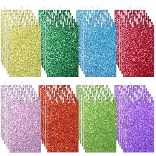 Seajan 48 Pcs Glitter Mini Spiral Notepads Mini Notebooks Bulk 3.9 x 2.4 Inch Small Spiral Notepad 8 Macaron Colors Little Pocket Notebook for School Office Home Supplies Seajan 48 Pcs Glitter Mini Spiral Notepads Mini Notebooks Bulk 3.9 x 2.4 Inch Small Spiral Notepad 8 Macaron Colors Little Pocket Notebook for School Office Home Supplies von Seajan