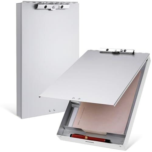 Seajan Aluminium-Klemmbrett mit Aufbewahrung, Metall-Klemmbrett, Ordner, Briefgröße, Formhalter, Portfolio, Klemmbrett, Ordner, Clip, Possebox für Krankenschwester, Polizei, Büro, Schreibwaren, 35,6 x Seajan Aluminium-Klemmbrett mit Aufbewahrung, Metall-Klemmbrett, Ordner, Briefgröße, Formhalter, Portfolio, Klemmbrett, Ordner, Clip, Possebox für Krankenschwester, Polizei, Büro, Schreibwaren, 35,6 x von Seajan