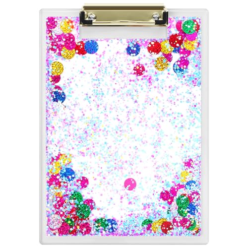 Seajan Glitzerndes Acryl-Klemmbrett Konfetti, Acryl-Klemmbrett, glitzernd, lustig, Kunststoff, dekoratives Klemmbrett mit flachem Profil, goldfarbener Clip für Frauen, Büro, Lehrer, Schule Seajan Glitzerndes Acryl-Klemmbrett Konfetti, Acryl-Klemmbrett, glitzernd, lustig, Kunststoff, dekoratives Klemmbrett mit flachem Profil, goldfarbener Clip für Frauen, Büro, Lehrer, Schule von Seajan