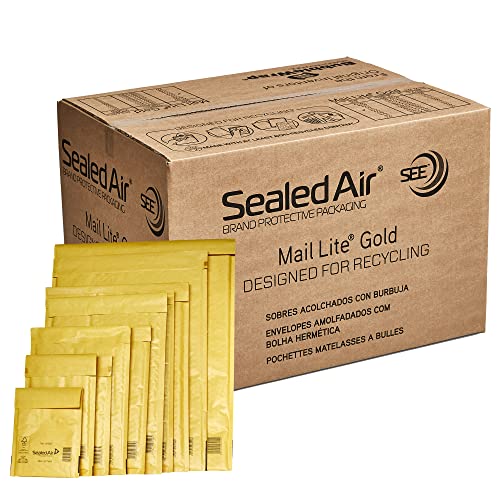 Sealair Mail Lite, 270 x 360 mm, haftklebend, mit Luftbläschen, Gefütterte Versandtaschen, 50 Stück, gold Sealair Mail Lite, 270 x 360 mm, haftklebend, mit Luftbläschen, Gefütterte Versandtaschen, 50 Stück, gold von Sealed Air