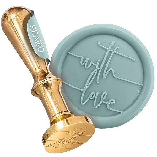 SEALED® Siegelstempel Set für Hochzeit oder besondere Anlässe, Wachssiegel Stempel mit verschiedenen Motiven (With Love) von Sealed