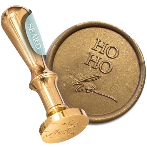 SEALED® Wachssiegel Stempel Weihnachten - Hochwertiger Siegelstempel für Weihnachtskarten & Geschenke - Perfektes Weihnachtssiegel für DIY-Bastelprojekte (Ho Ho Ho) von Sealed