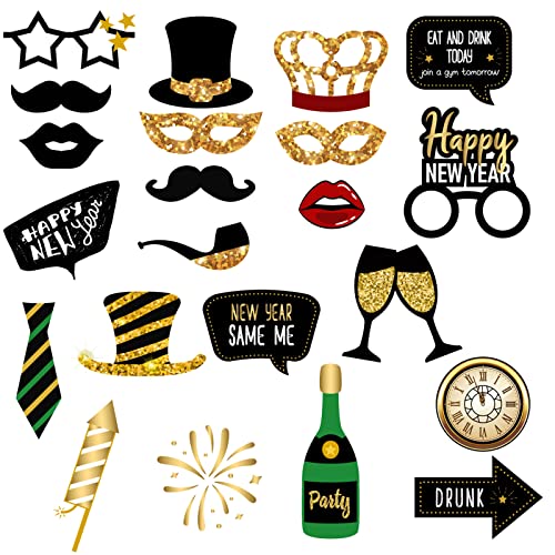 Neujahr Fotorequisiten Silvester Fotoaccessoires, 22 Stück Foto Requisiten, Silvester Photo Booth Props, Mix von hüte Brille Lippen Maske Mitbringsel für Erwachsene Kinder Silvester Deko Neujahr Fotorequisiten Silvester Fotoaccessoires, 22 Stück Foto Requisiten, Silvester Photo Booth Props, Mix von hüte Brille Lippen Maske Mitbringsel für Erwachsene Kinder Silvester Deko von Seasboes