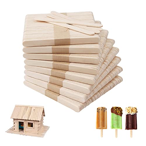 Seasboes 400 Stücke Holzstäbchen, 11,4 cm Bastelmaterial Holz, Eisform Holzstab Stiele, DIY-Kunsthandwerk Holz zum Bastel, Holzstäbchen Holzspatel für Kinder und Erwachsene von Seasboes