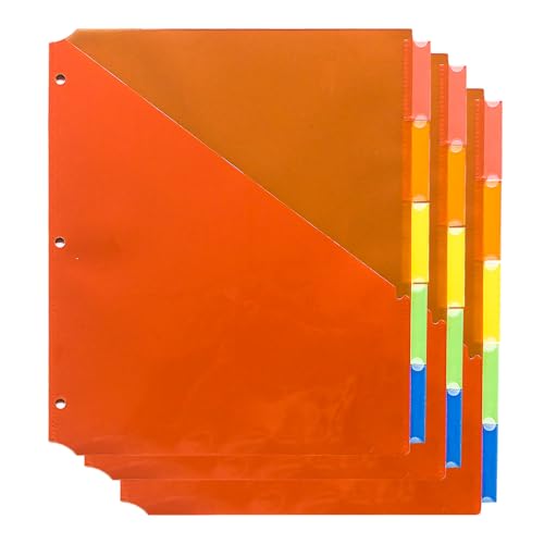 Seashell Ordner-Trennblätter mit zwei Taschen, Poly-Index-Trennblätter mit 5 einführbaren Registern, 3-Loch-Kunststoff-Binderhüllen, funktioniert mit Blattschutzhüllen, mehrfarbig, Briefgröße, 3 Sets Seashell Ordner-Trennblätter mit zwei Taschen, Poly-Index-Trennblätter mit 5 einführbaren Registern, 3-Loch-Kunststoff-Binderhüllen, funktioniert mit Blattschutzhüllen, mehrfarbig, Briefgröße, 3 Sets von Seashell