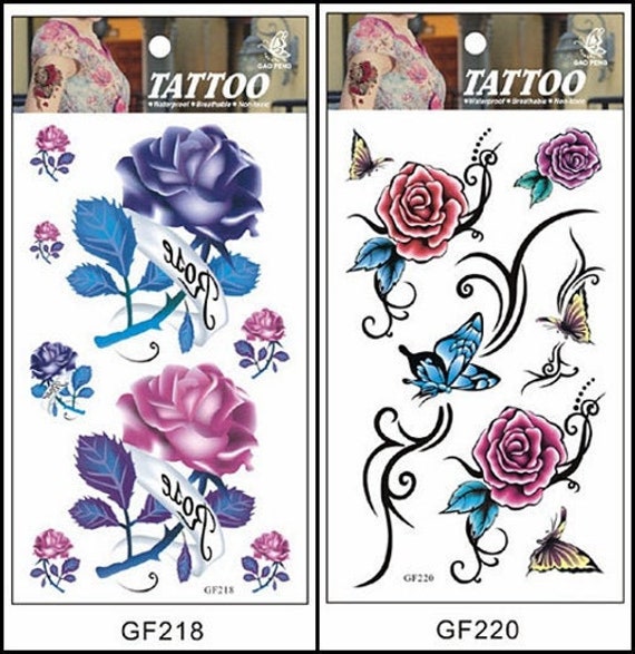Dornige Rosen Schmetterling Blumen Lange Kette Temporäre Körper Tattoo Gfseries Dornige Rosen Schmetterling Blumen Lange Kette Temporäre Körper Tattoo Gfseries von SeasonSticker