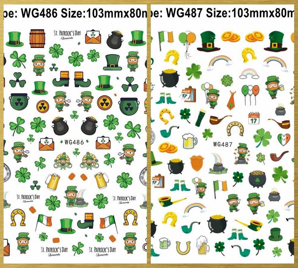 Happy St Patrick's Day Nagel Aufkleber Parade Shamrock Kobold Bier Gold Flagge 3D Wgseries Happy St Patrick's Day Nagel Aufkleber Parade Shamrock Kobold Bier Gold Flagge 3D Wgseries von SeasonSticker