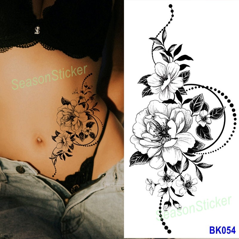 Schwarz Skizze Halbmond Blume Schmetterling Schlange Rosen Gänseblümchen Sonnenblume Blatt Körper Taille Arm Hals Temporäre Kunst Tattoos Bkseries Schwarz Skizze Halbmond Blume Schmetterling Schlange Rosen Gänseblümchen Sonnenblume Blatt Körper Taille Arm Hals Temporäre Kunst Tattoos Bkseries von SeasonSticker