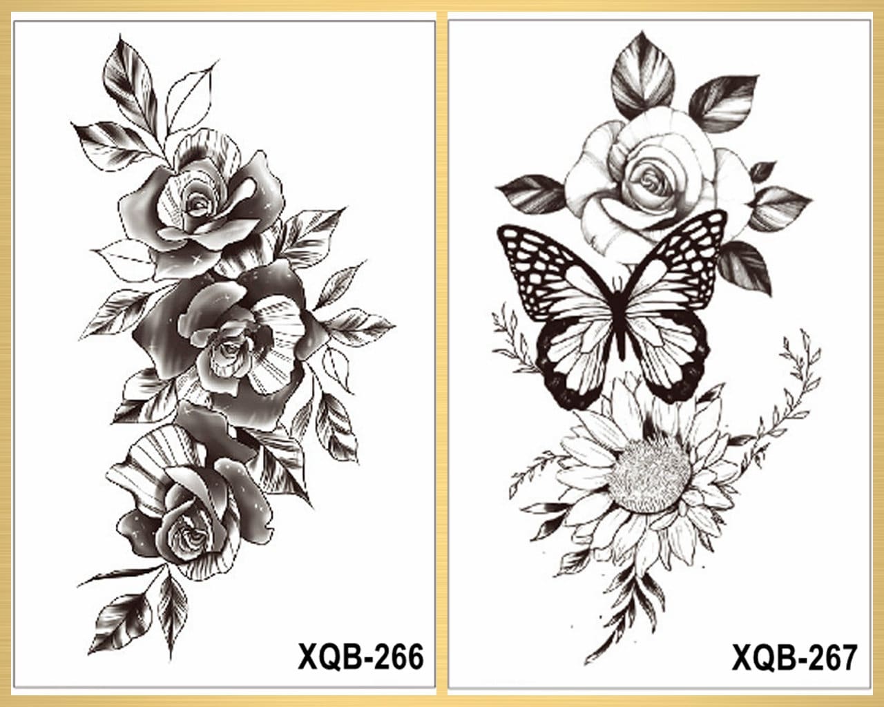Schwarze Blume Schmetterling Temporäres Tattoo Rose Sonnenblume Körper Arm Design Temporäre Tattoos Xqbseries Schwarze Blume Schmetterling Temporäres Tattoo Rose Sonnenblume Körper Arm Design Temporäre Tattoos Xqbseries von SeasonSticker