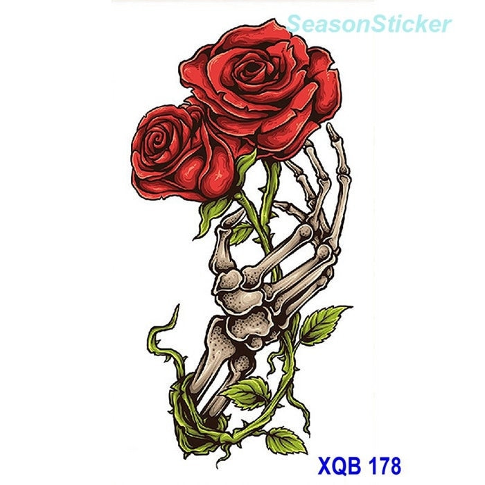 Wolf Schädel Blume Tiger Löwe Drache Uhr Skeleton Hand Rose Totem Temporäre Körperkunst Tattoos Xqbseries Wolf Schädel Blume Tiger Löwe Drache Uhr Skeleton Hand Rose Totem Temporäre Körperkunst Tattoos Xqbseries von SeasonSticker