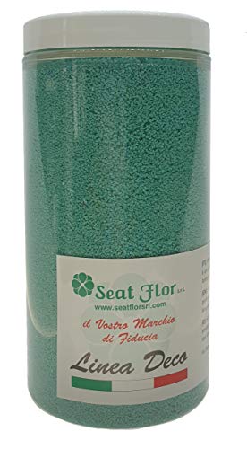 Seat Flor srl® Farbiger sand, colored sand, Farbsand, Dekosand, Wedding Sand, Sand, Größe 0,3/0,7 mm, in Dose 750 gr.(25 colori disponibili) (Tiffany) von Seat Flor