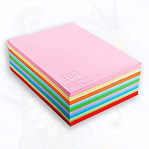 Seatek 100 Blatt A4 farbiges Papier, 10 Farben, bunte Blätter in 80 g/m für Heimwerker, Kunsthandwerk, Drucker, Kopierpapier, farbig von Seatek
